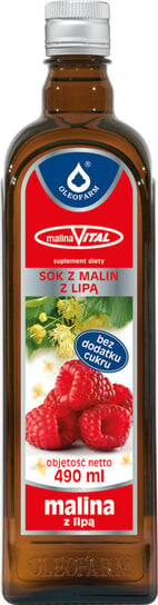

MalinaVital, малиновый сок с липой, 490 мл Oleofarm