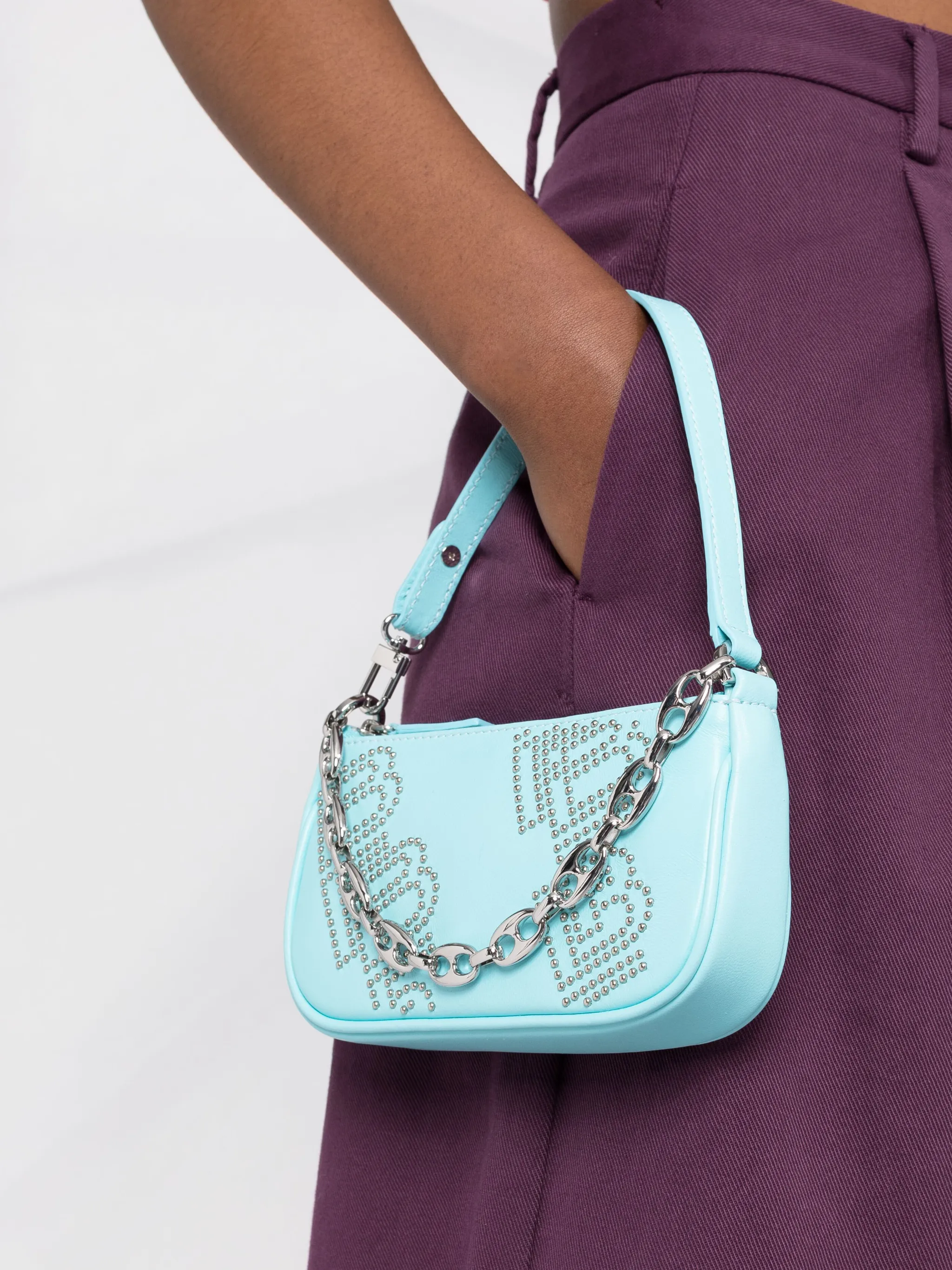 

Мини-сумка Rachel с заклепками By Far, синий