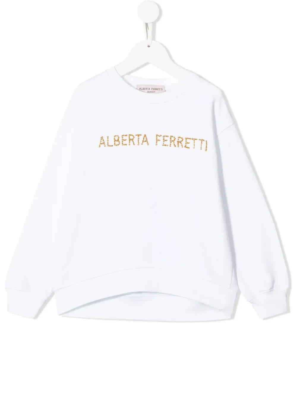 Толстовка с декорированным логотипом Alberta Ferretti Kids, белый