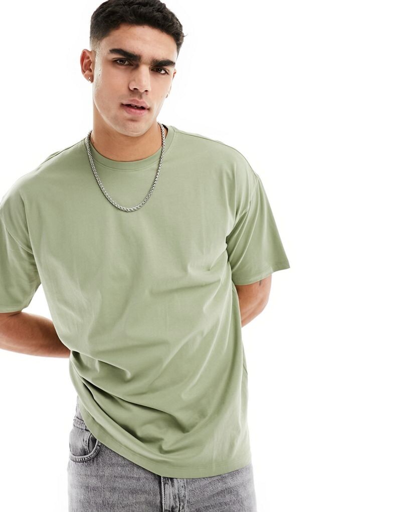 

New Look – футболка oversize светлого цвета хаки