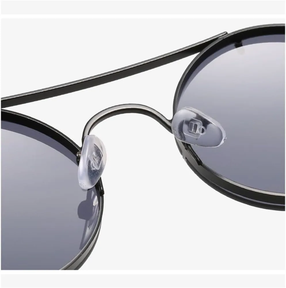 

2027 Металлические круглые солнцезащитные очки в стиле стимпанк без оправы для женщин, винтажные эластичные солнцезащитные очки для мужчин MTZJH, Gold Gray