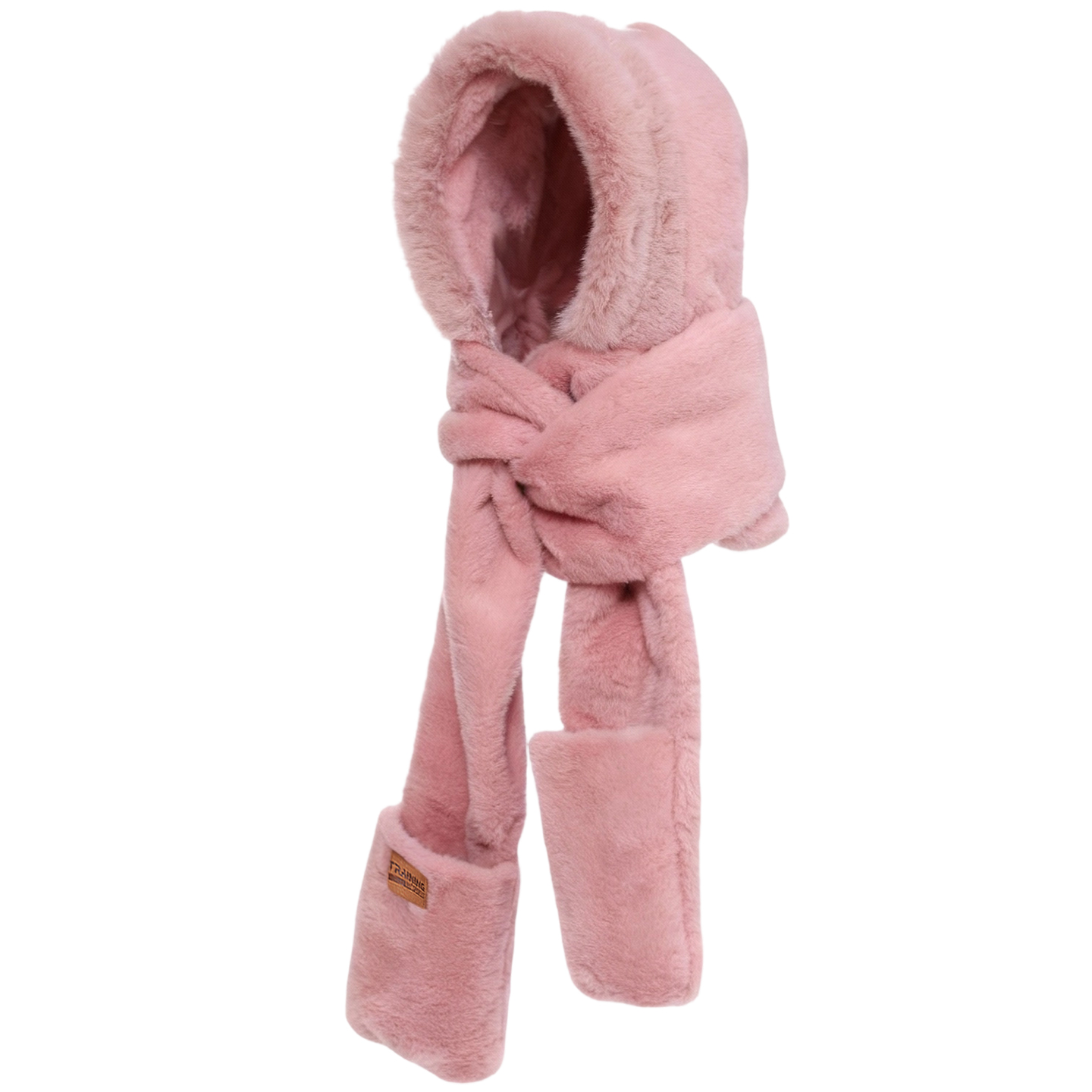 

Хлопковая шапка с добавлением льна Unisex 361°, розовый-extended length scarf[hat+scarf]