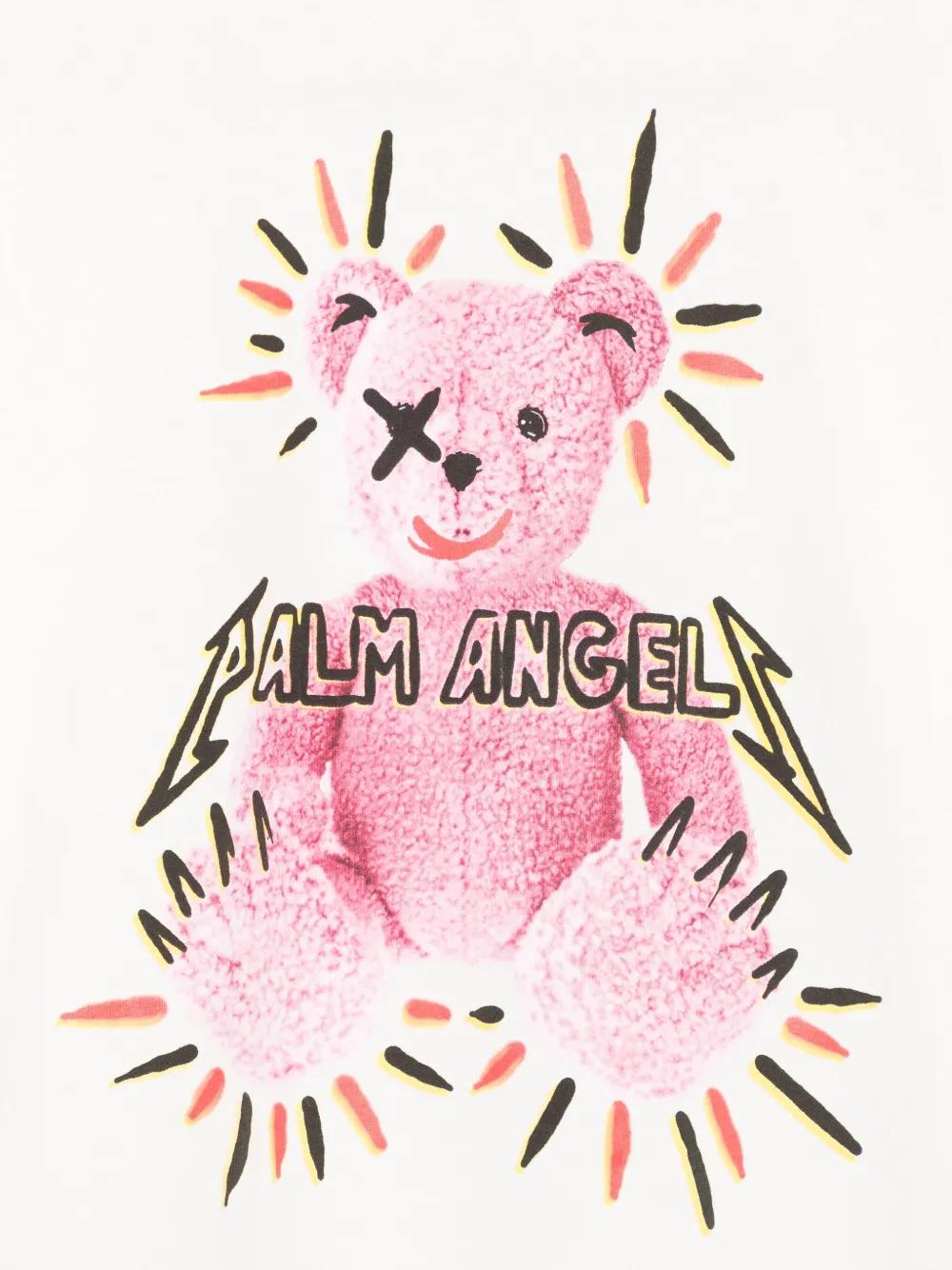 Футболка с принтом Teddy Palm Angels Kids, белый — фото 3