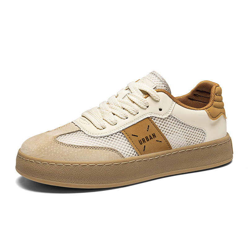 

URBAN AUTHENTIC Высокие износостойкие легкие дышащие нескользящие низкие повседневные туфли мужские бежево-коричневые, цвет Beige Brown