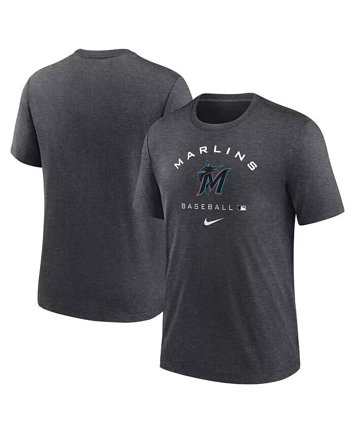 

Мужская темно-серая футболка Miami Marlins Authentic Collection Tri-Blend Performance Nike