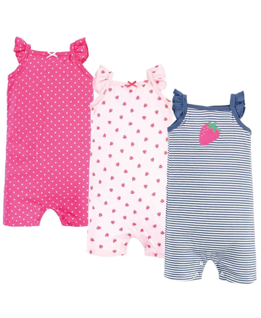 Хлопковые комбинезоны Hudson Baby, розовый strawberry
