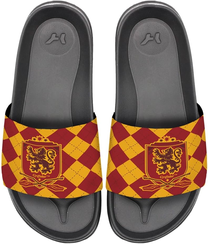 

Сандалии унисекс Harry Potter с клеткой факультетов Хогвартса, регулируемые шлепанцы с липучкой, коллекция Popfunk, Gryffindor Plaid
