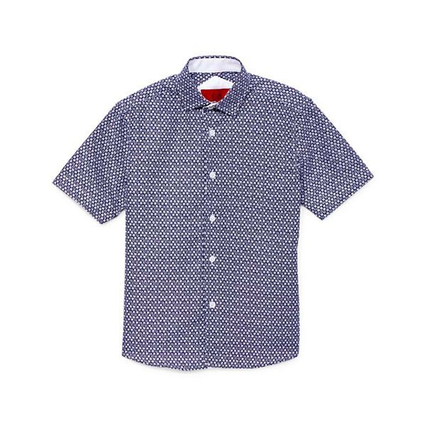 Мальчиковая рубашка с коротким рукавом slim fit с цветочным принтом Elie Balleh