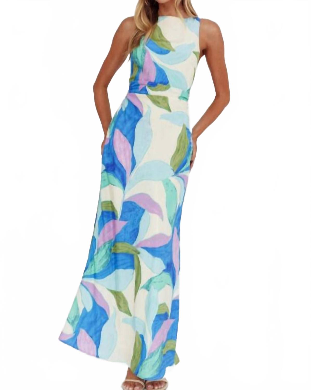 

Perfect Petals Mosaic Maxi Dress In Blue One and Only Collective