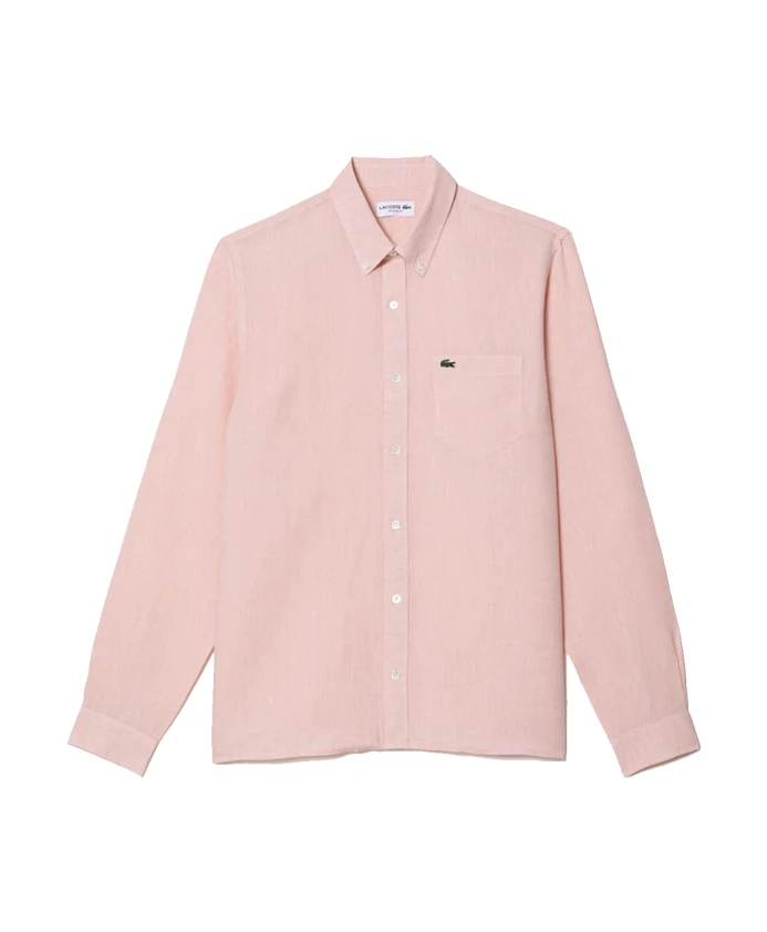 

Повседневная льняная рубашка Lacoste, розовый