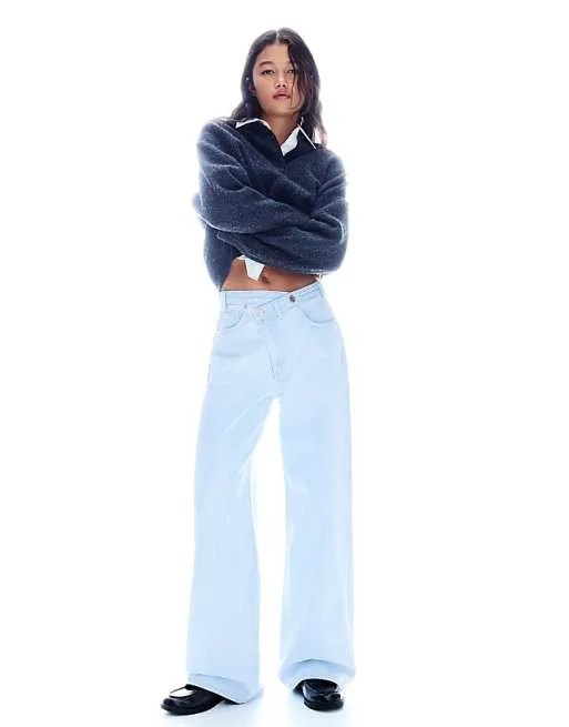 

Светло-коричневые широкие джинсы Bershka