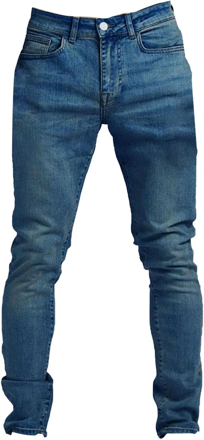 Джинсы скинни с потертостями, Dark Blue