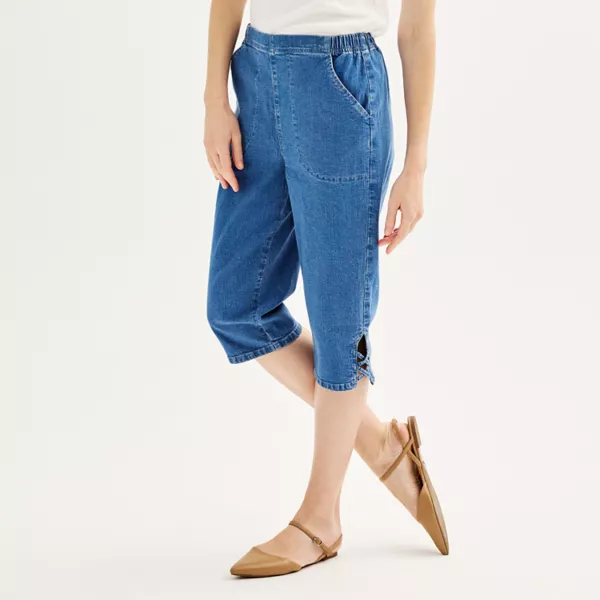 

Узкие джинсы с рельефным узором на резинке Croft & Barrow, цвет medium wash