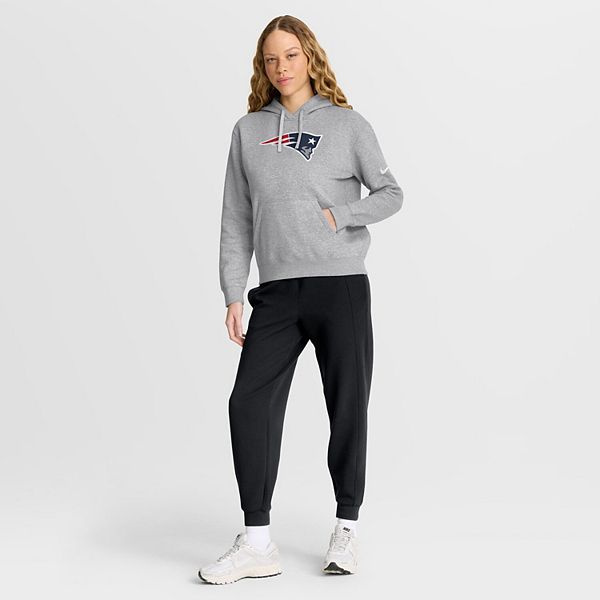 Толстовка с капюшоном New England Patriots Club Fleece, женская, вересково-серый Nike — фото 4