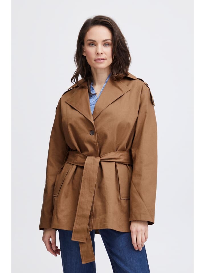 

Куртка Fransa Kurzjacke FRNINA JA 2 20612877 klassischer verkürzter Trenchcoat, коричневый
