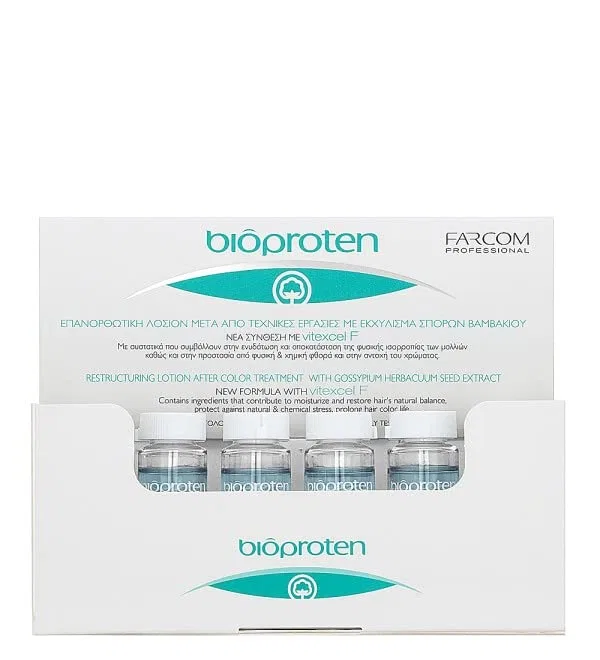 Восстанавливающий лосьон для химически обработанных волос Bioproten с экстрактом семян хлопка, 12 x 10 мл Farcom Professional