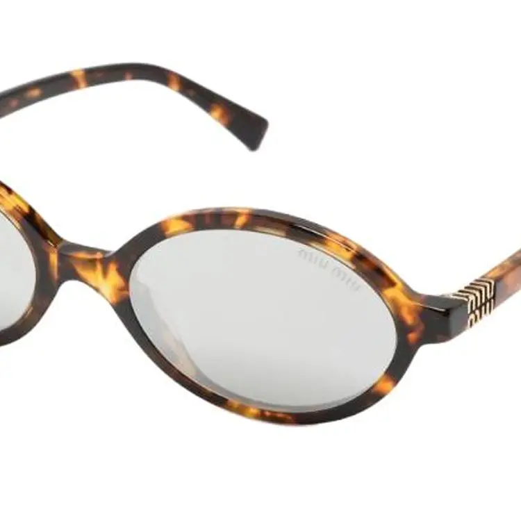 MIU MIU Солнечные очки с логотипом на заушнике, Tortoiseshell — фото 4