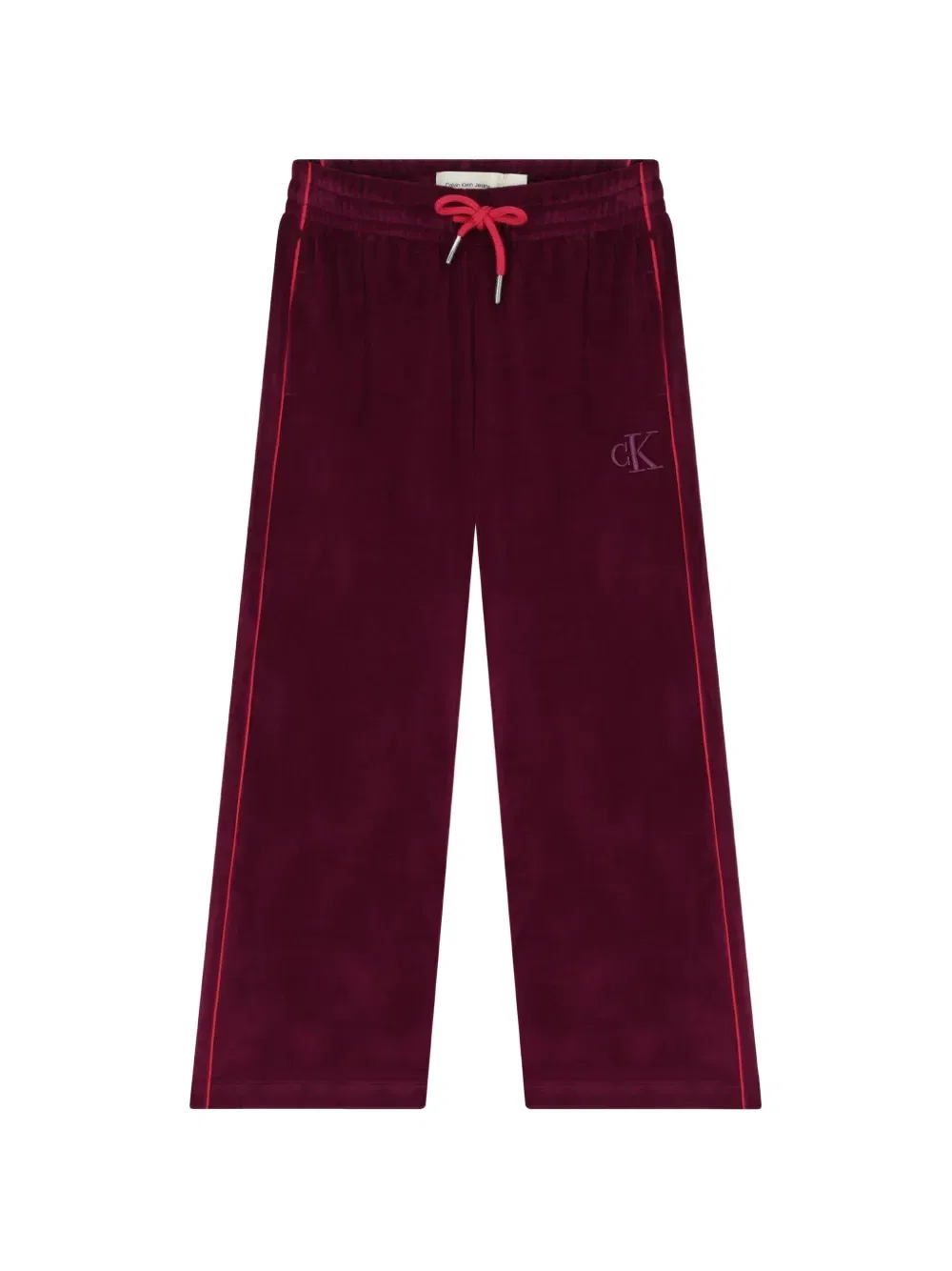 Спортивные брюки с завязками и логотипом Calvin Klein Kids, красный