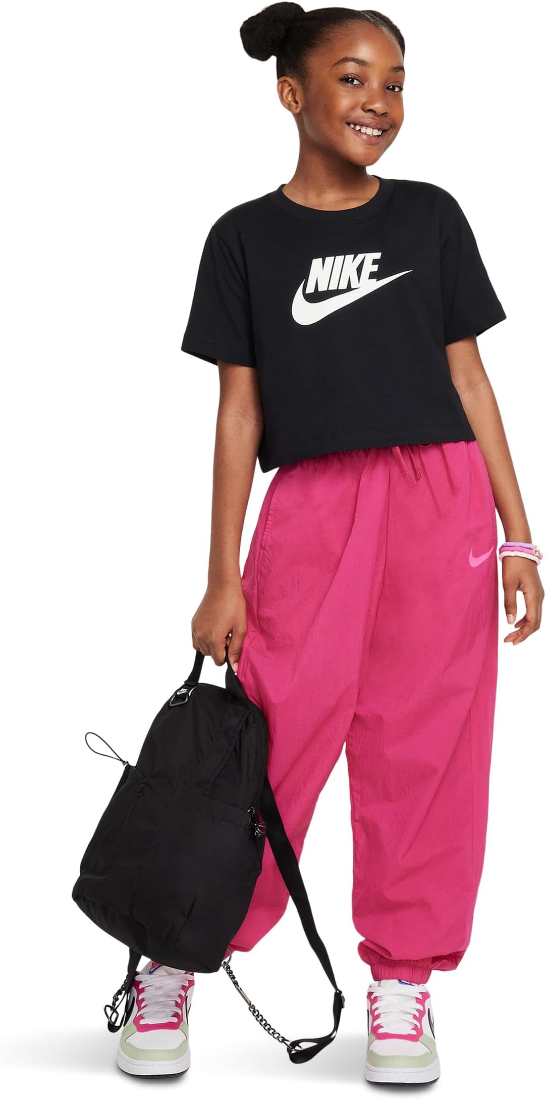 Футболка Nike Kids Cropped Futura T-Shirt, черный — фото 4