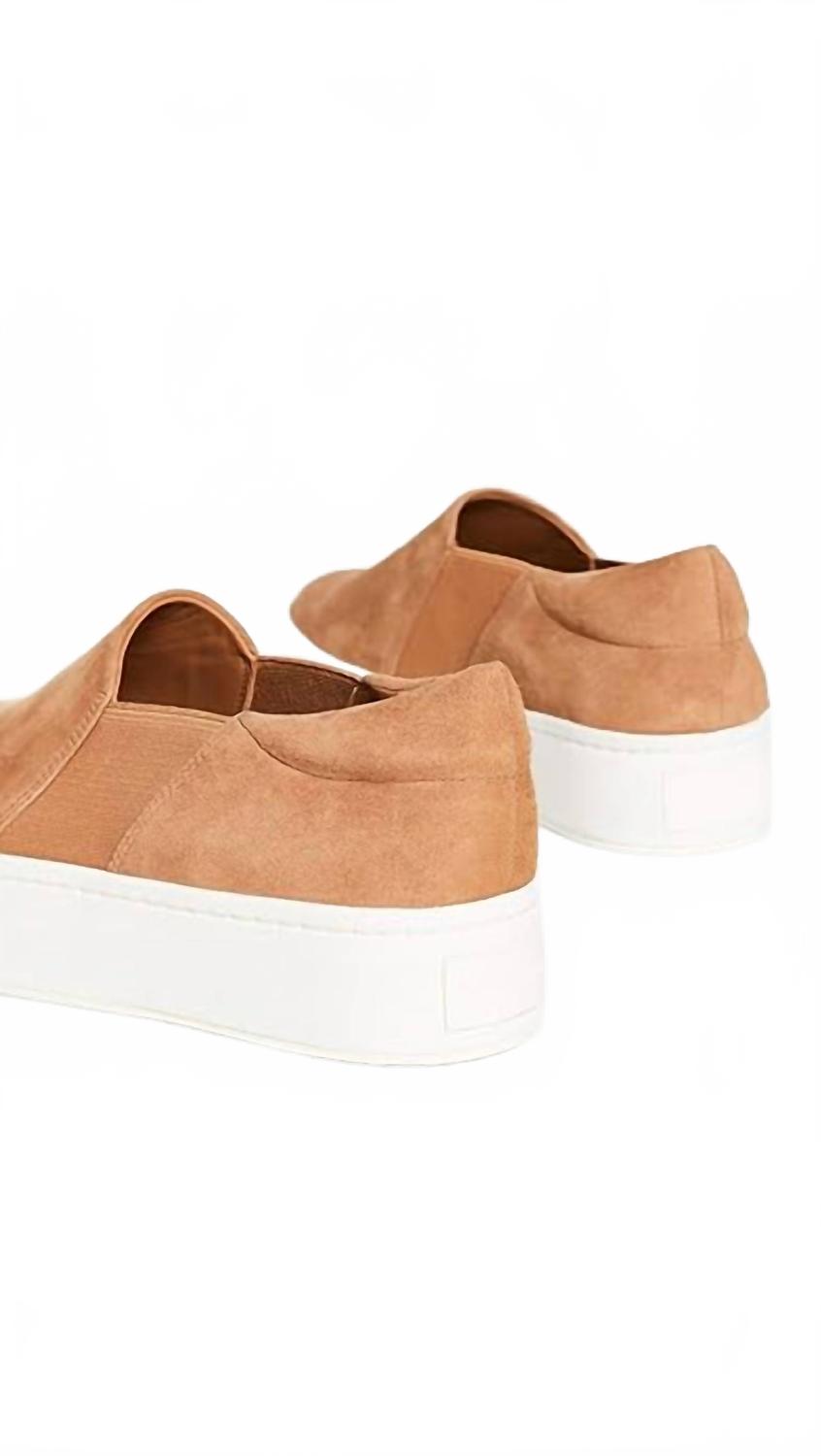 Женские кроссовки Warren Slip On на платформе бежевого цвета Vince — фото 4