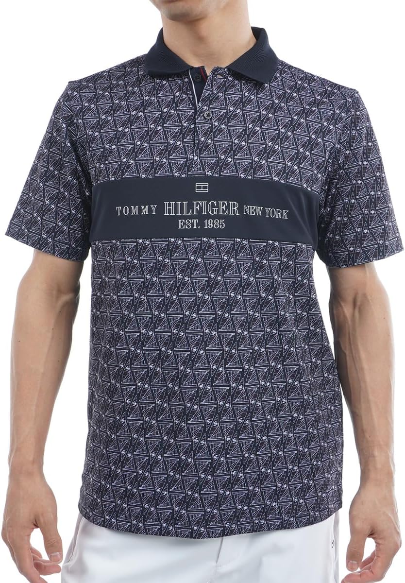 

Мужская рубашка-поло Tommy Hilfiger Golf Classic THMA519, с принтом парусника, с коротким рукавом, темно-синий