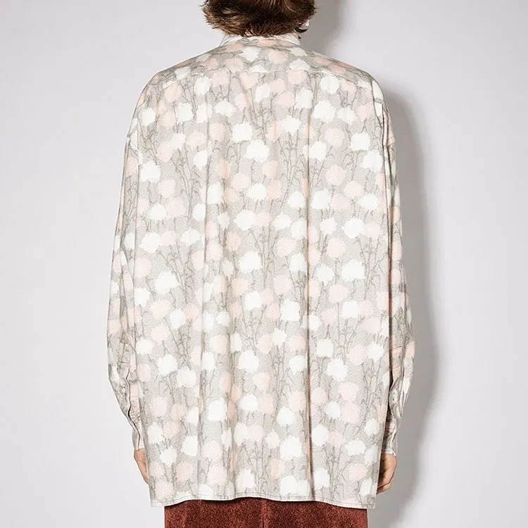 Рубашка мужская серая с отложным воротником Acne Studios, Gray — фото 4