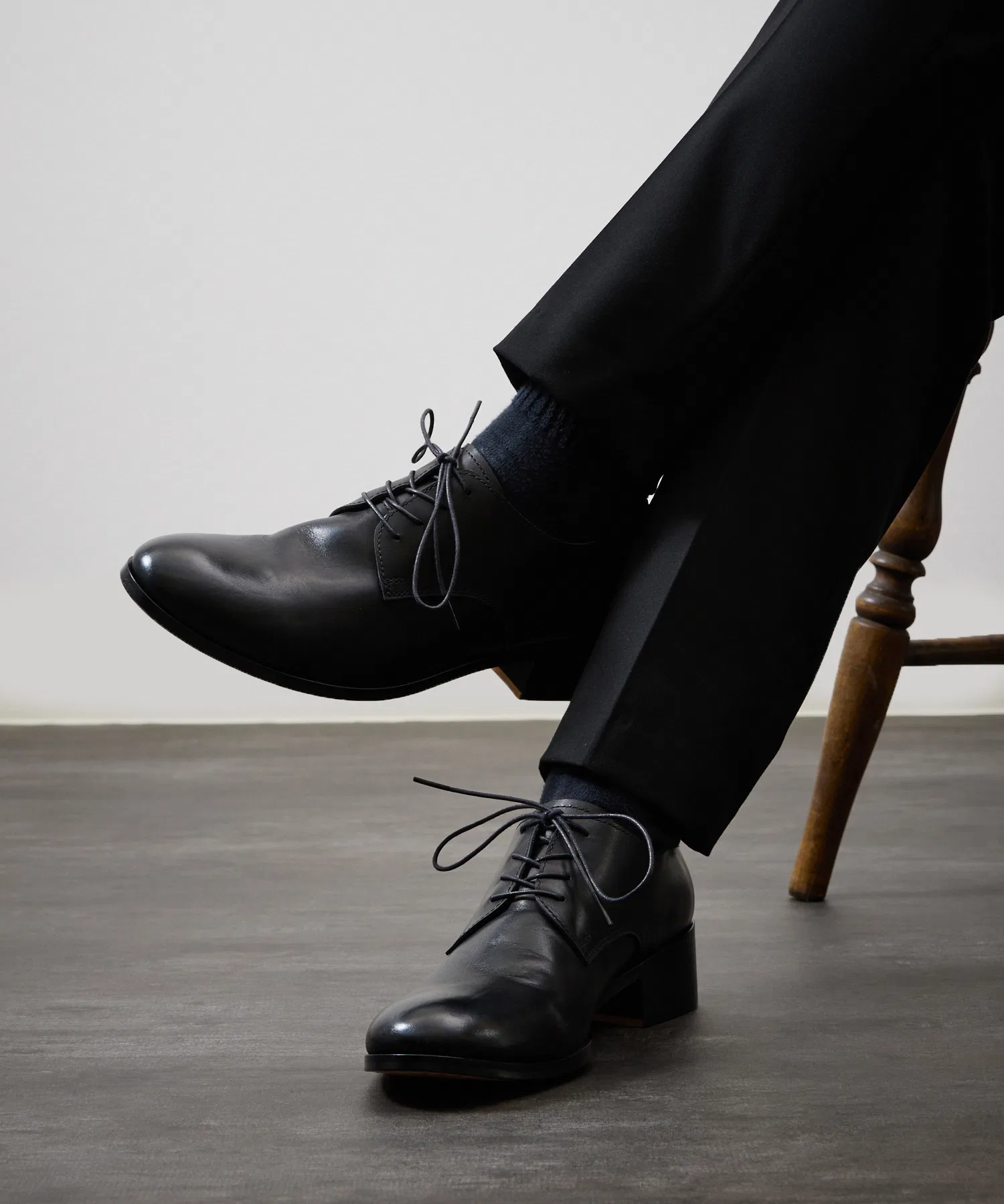 Мужские кожаные туфли PADRONE BL DERBY SHOES — фото 3