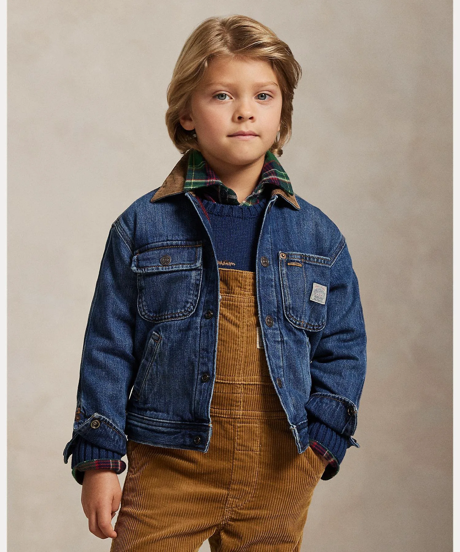 (Для мальчиков 2-7 лет) Вельветовая джинсовая куртка Polo Ralph Lauren, 999 Multicolor