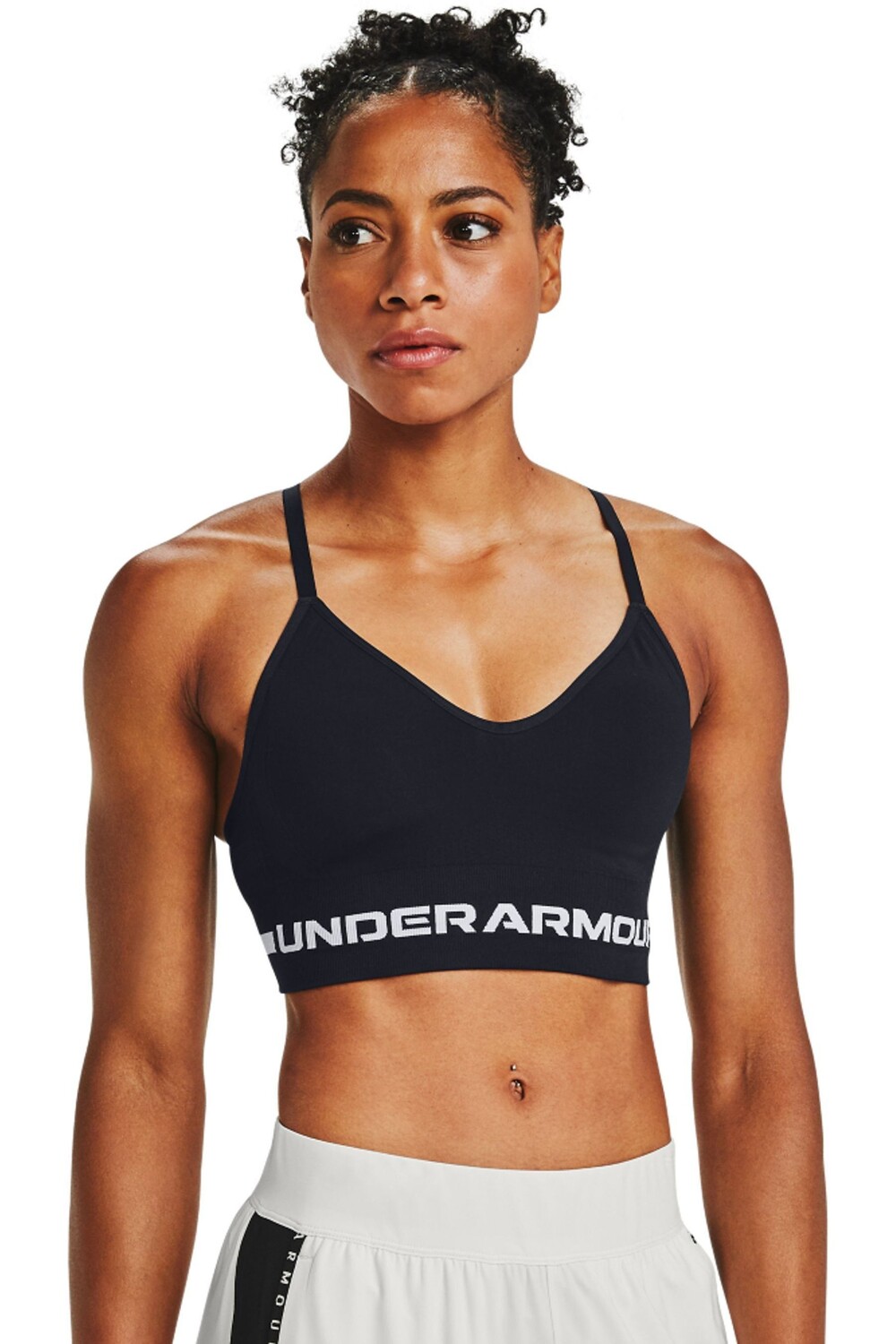 

Бесшовный тренировочный бюстгальтер неправильной формы Under Armour, черный