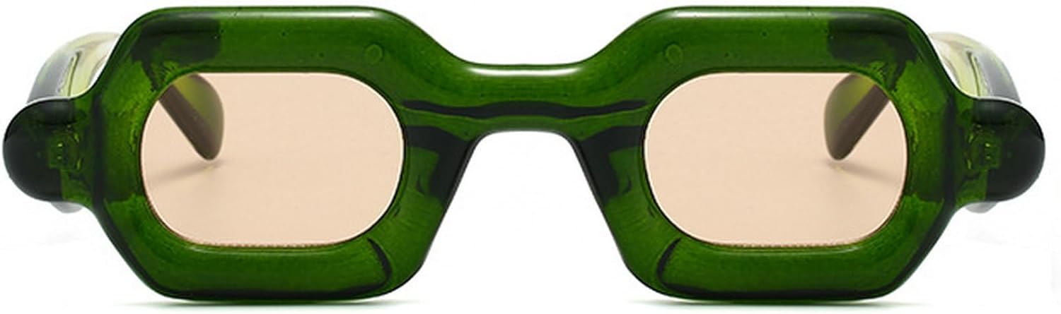 

Модные маленькие квадратные солнцезащитные очки для женщин и мужчин в стиле ретро с линзами цвета океана, солнцезащитные очки UV400, женские панк-солнцезащитные очки mincl, Green