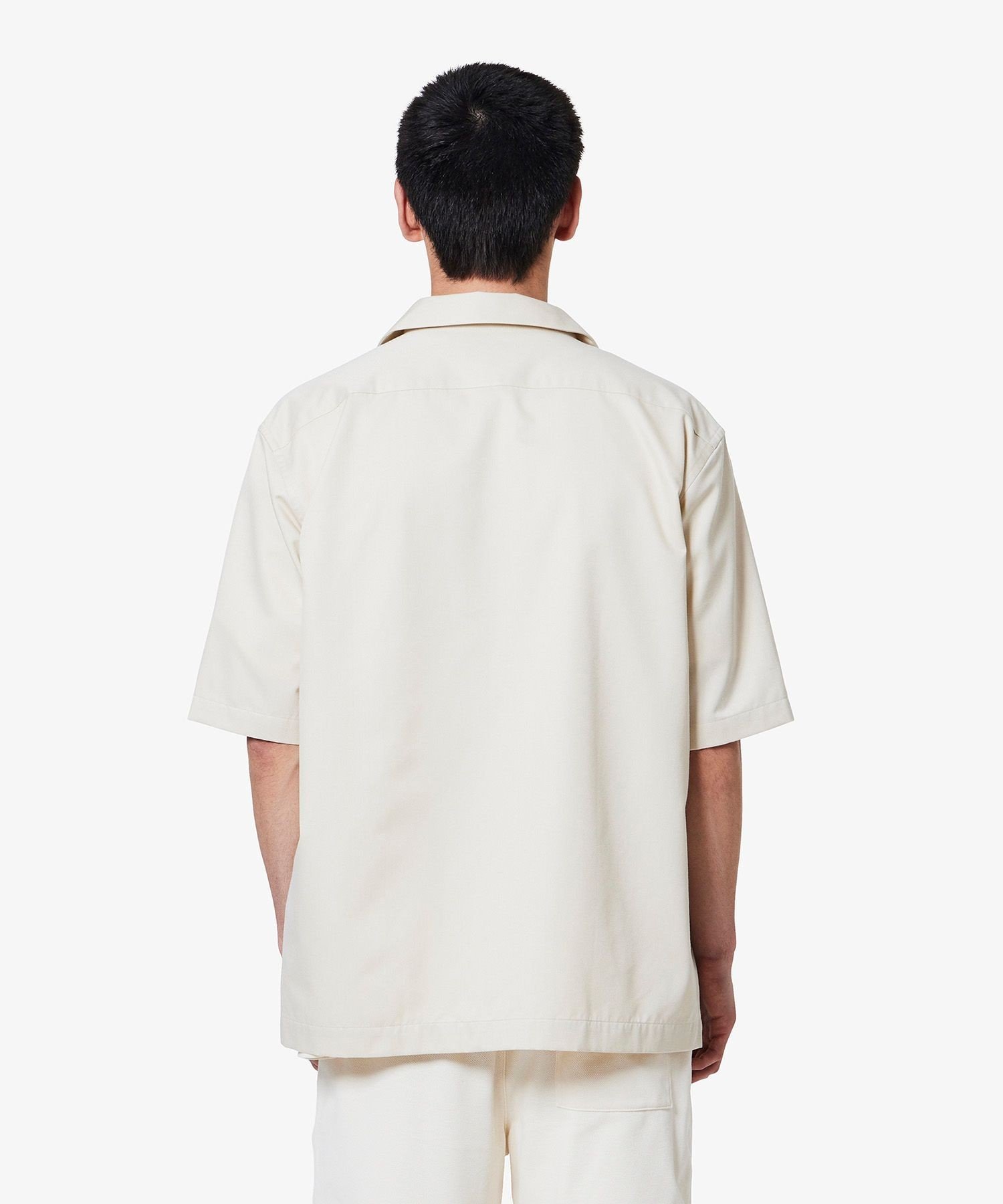 Рубашка с открытым воротником из смесовой шелковой ткани LACOSTE, Off white — фото 2