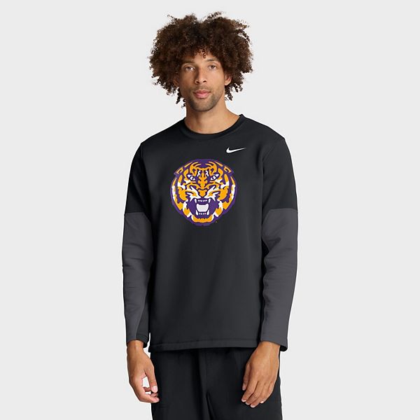 Мужская черная футболка с длинным рукавом LSU Tigers 2025 Sideline Coach Performance Nike — фото 2