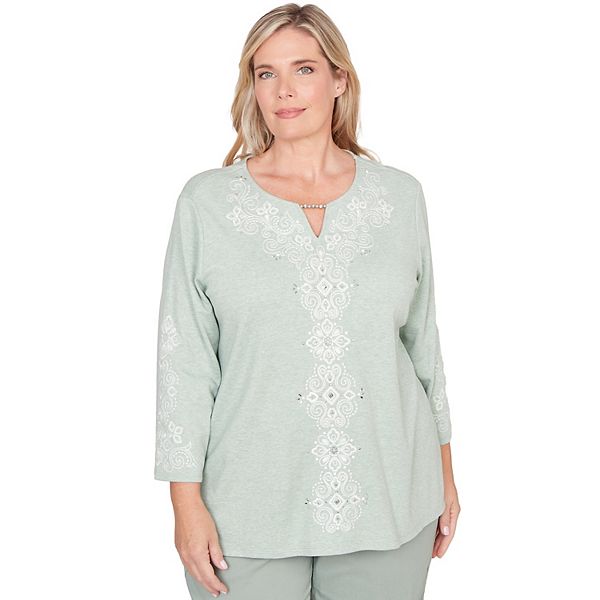 

Топ Plus size classic fit с мягкой вышивкой Alfred Dunner
