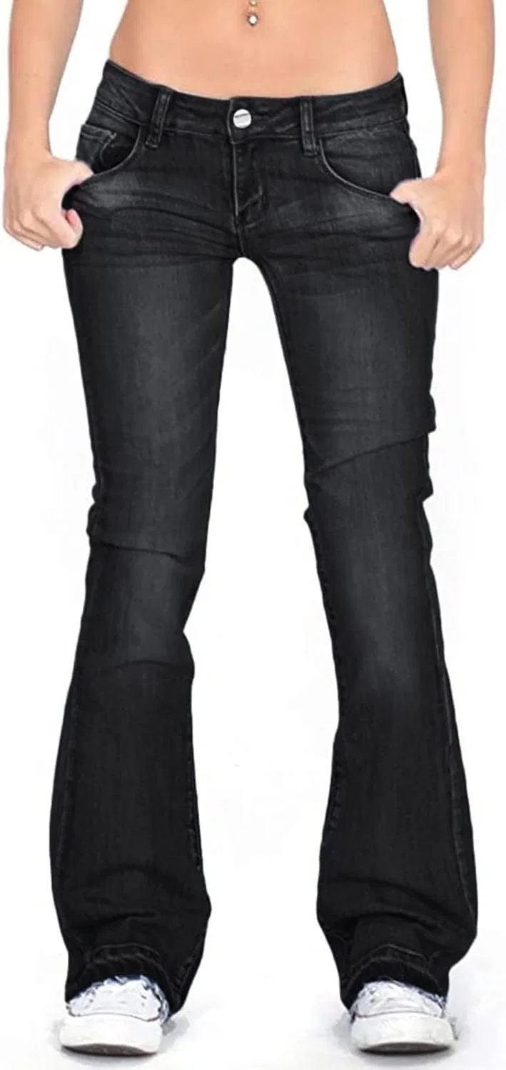 Джинсы клеш, stretch denim, Women's Vintage, черный — фото 2