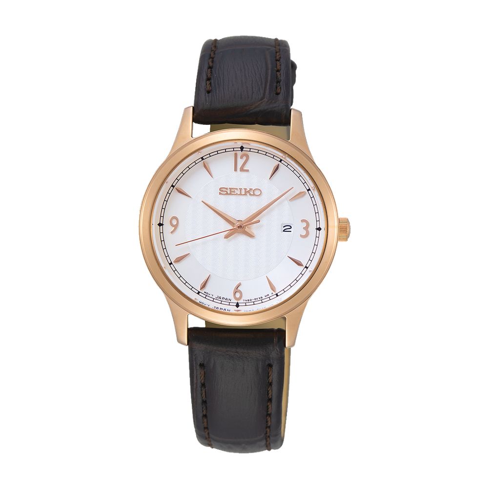 

Часы из коричневой кожи Seiko
