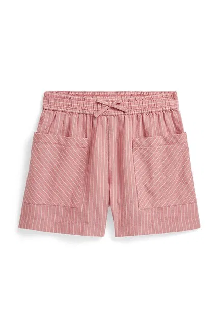 Шорты детские из льна Polo Ralph Lauren, розовый