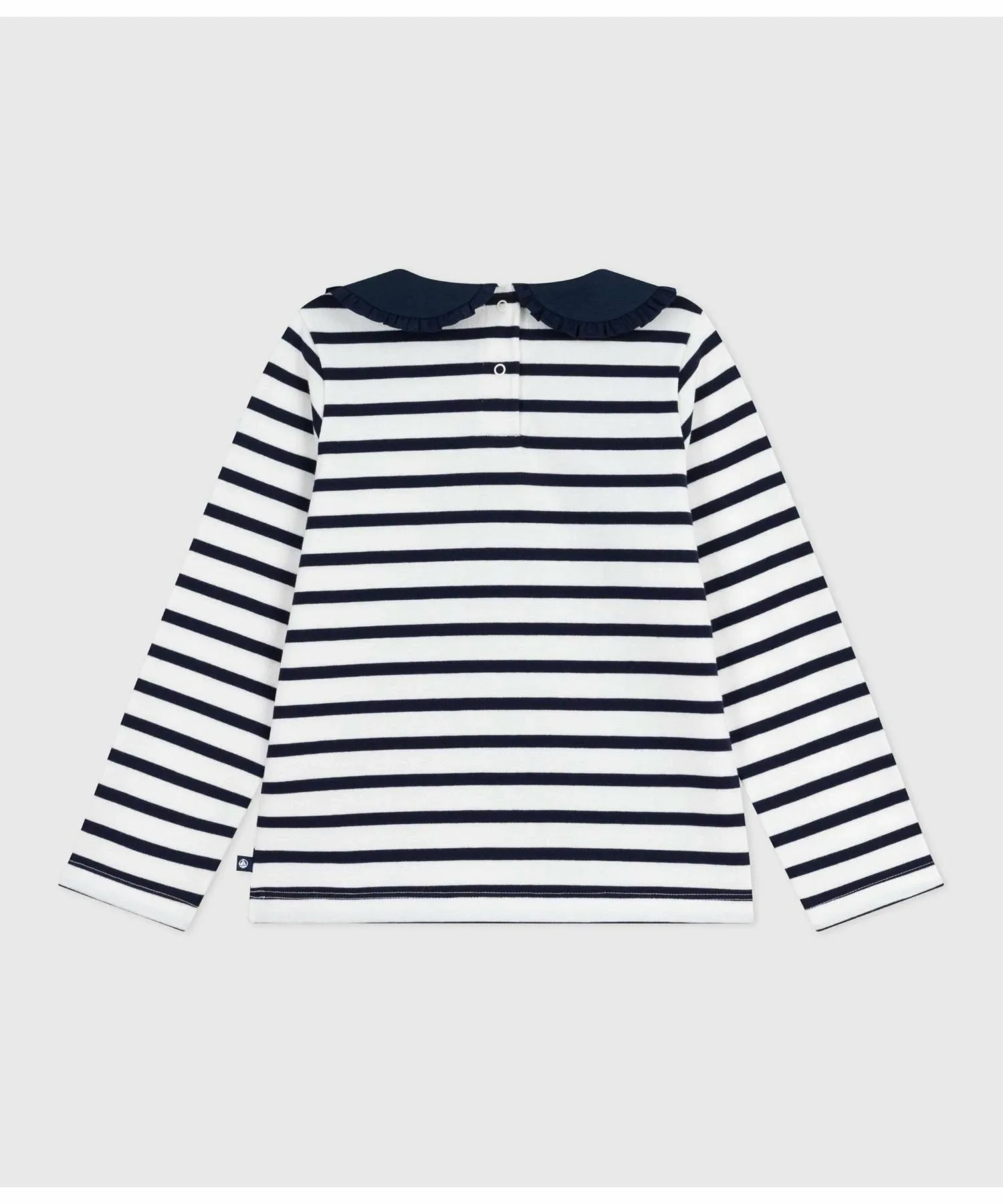 Пуловер мариньер PETIT BATEAU, Off-white/Navy — фото 3