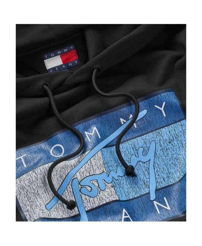 Толстовка с изображением флага и ДНК в городском стиле Tommy Hilfiger, черный — фото 3