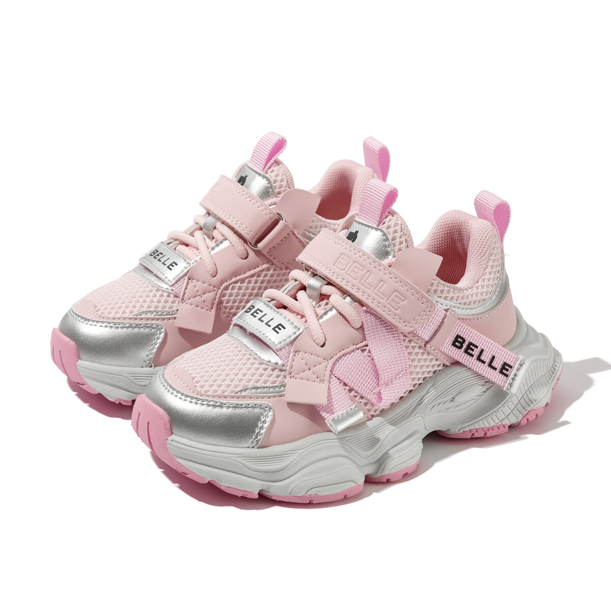 Детская повседневная обувь для детей, кроссовки, кроссовки Belle, цвет Pink/Silver — фото 3