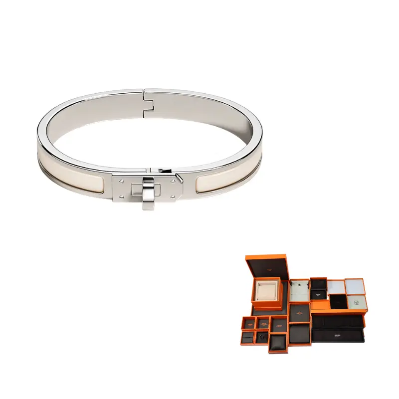 Hermes Эмалированный браслет женские серебряный