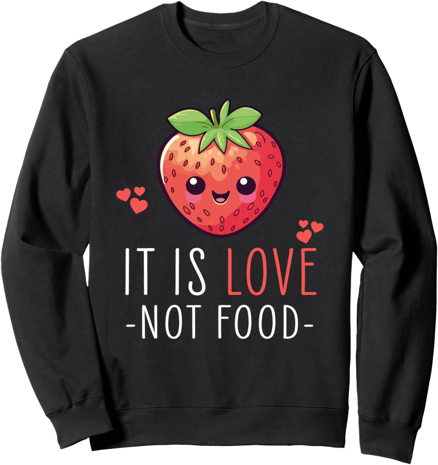 

Милый дизайн с изображением клубники - Толстовка с надписью Люблю клубнику Strawberries Kawaii Food Design, черный