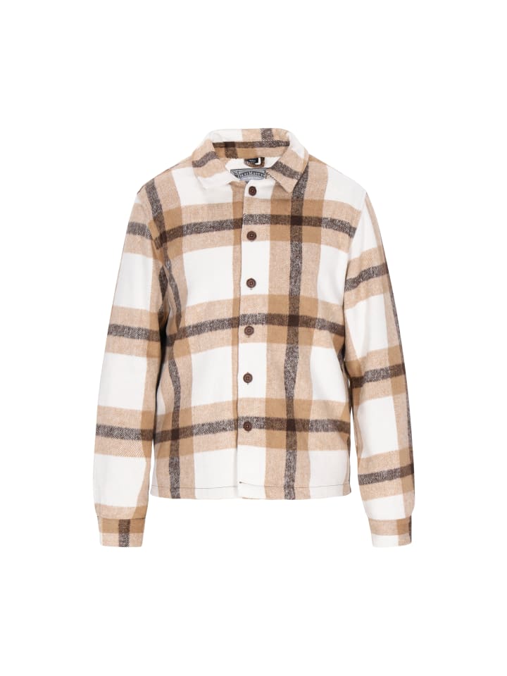 

DreiMaster Мужская рубашка бежевого цвета с разноцветными вставками