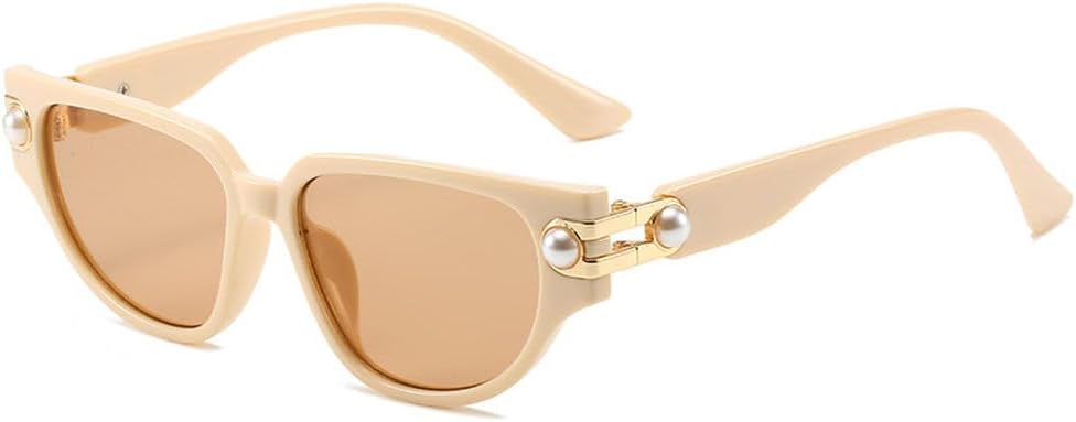 

Винтажные солнцезащитные очки «кошачий глаз» для женщин, роскошные, жемчужные, модные, сексуальные, элегантные очки для дам, защита от ультрафиолета UV400 HVTVTLA, Beige Champagne