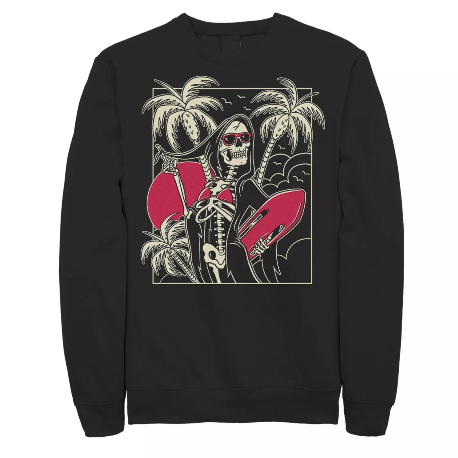 

Мужская флисовая куртка с портретом Grim Reaper Surfs Up Licensed Character