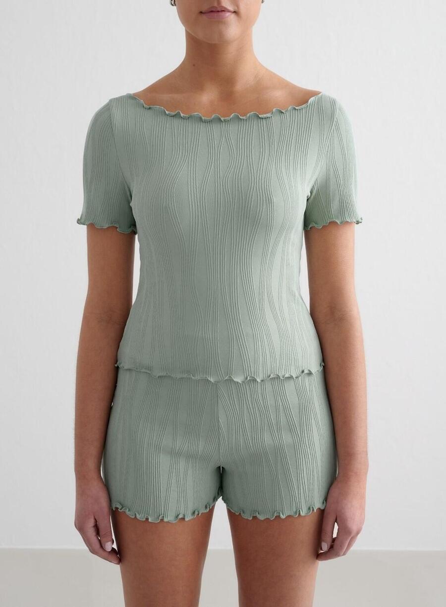 

AIM'N Женская структурированная влагоотводящая рубашка с короткими рукавами, бледно-бирюзового цвета