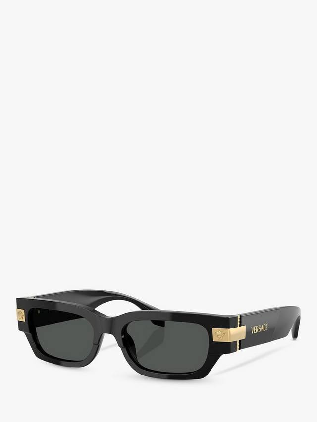 

Мужские прямоугольные солнцезащитные очки ve4465 Versace, цвет Shiny Black/Grey