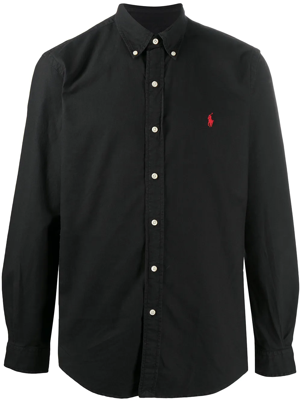 

Однотонная рубашка с длинными рукавами POLO RALPH LAUREN, черный