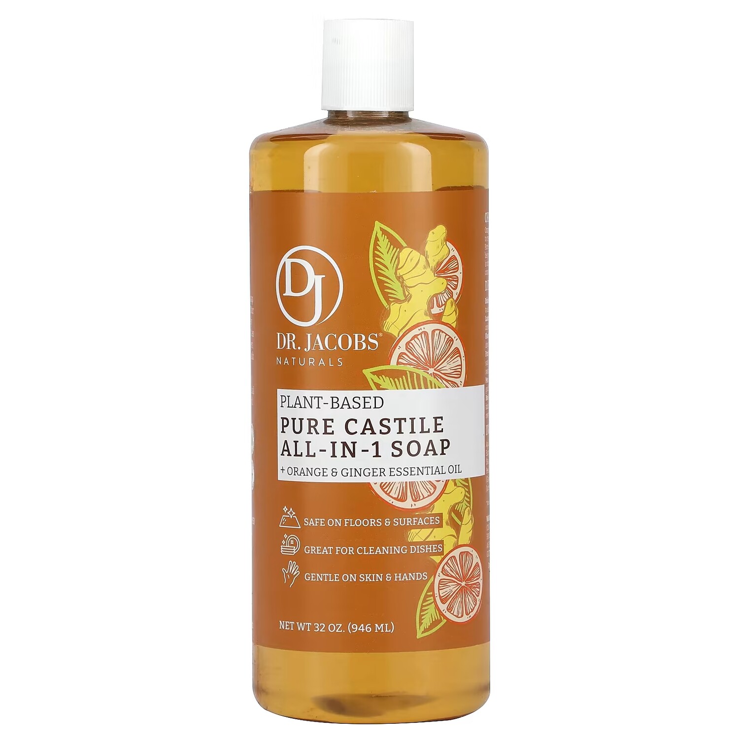 

Мыло кастильское Dr. Jacobs Naturals апельсин и имбирь, 946 мл