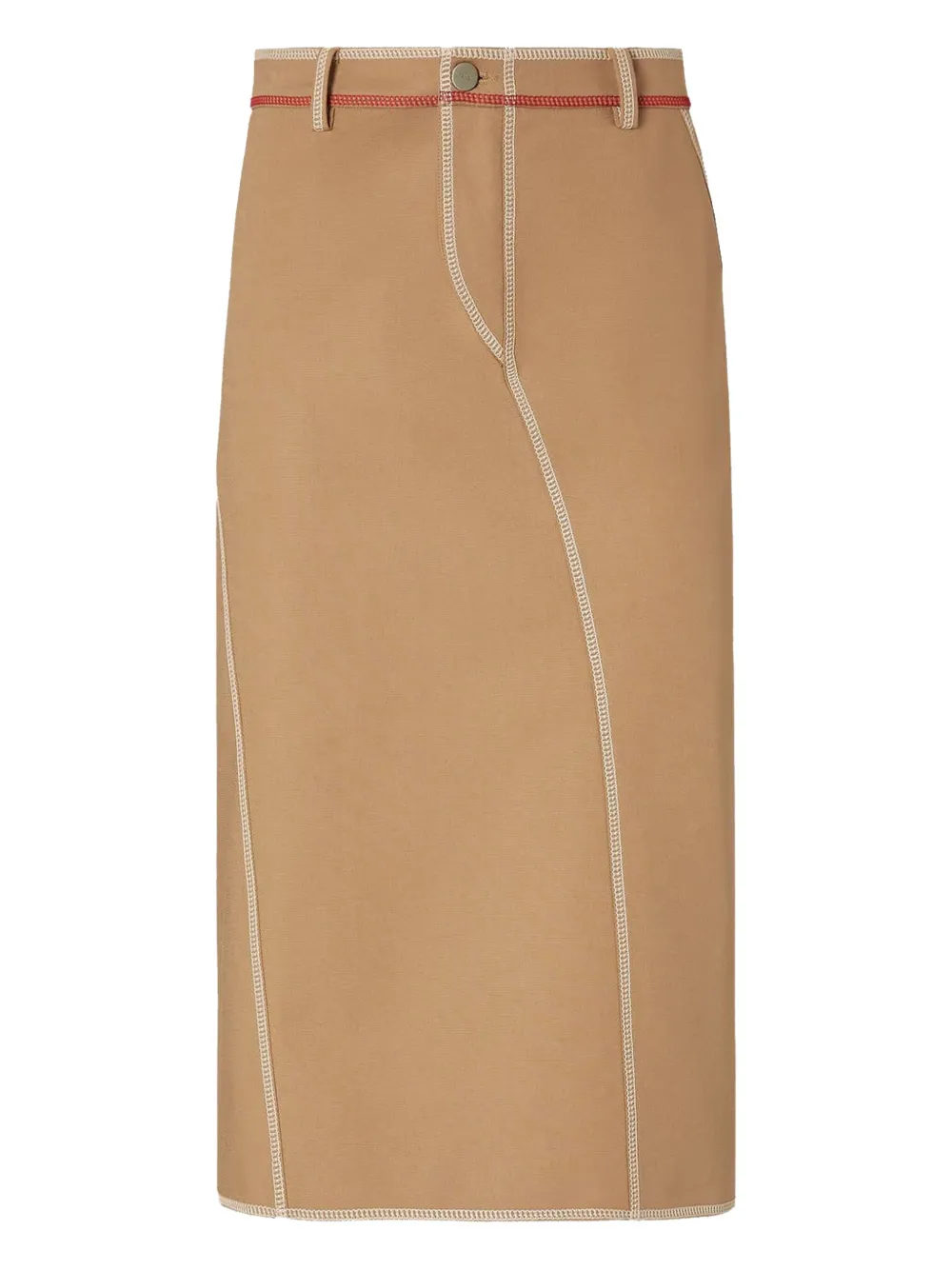 

Юбка с контрастной строчкой FENDI, коричневый