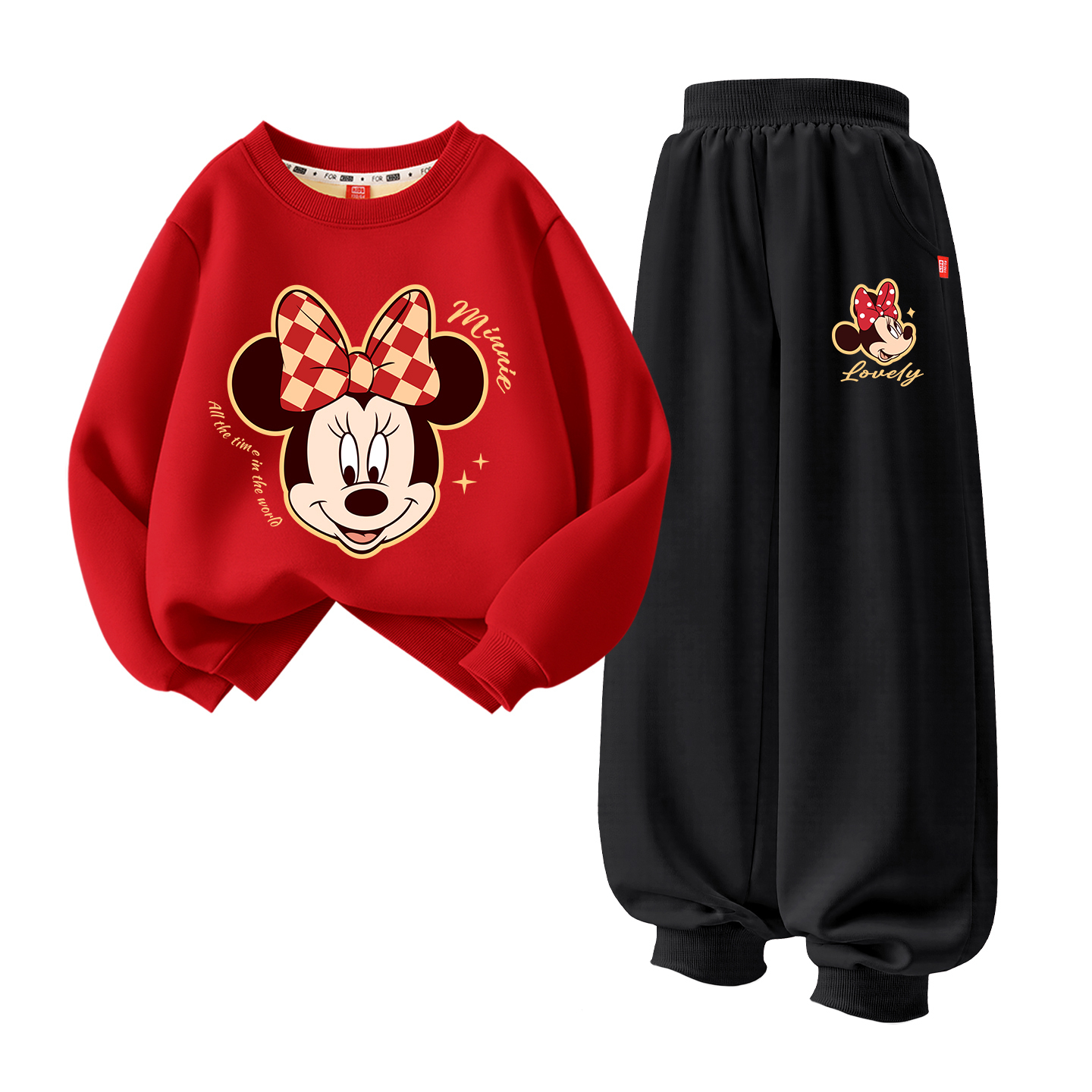 Детский спортивный комплект Casual Sportswear 2 Piece Set Disney, [Thickened and Fleece-Lined]Di Loafers Pony K Red+Di Pony K Gray — фото 3